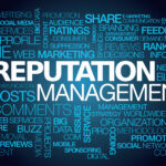 Reputation management web e-reputation fame words tag cloud blue text